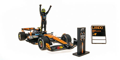 MacLaren - Minichamps 1/18 2025年12月アブダビGP マクラーレン F1 McLAREN - F1 MCL39 TEAM MCLAREN No.4 WORLD CHAMPION 3rd ABU DHABI GP WITH PIT BOARD AND POSITION BOARD 2025 + STANDING FIGURE LANDO NORRIS ピットボード・ポジションボード / スタンディングフィギュア付き