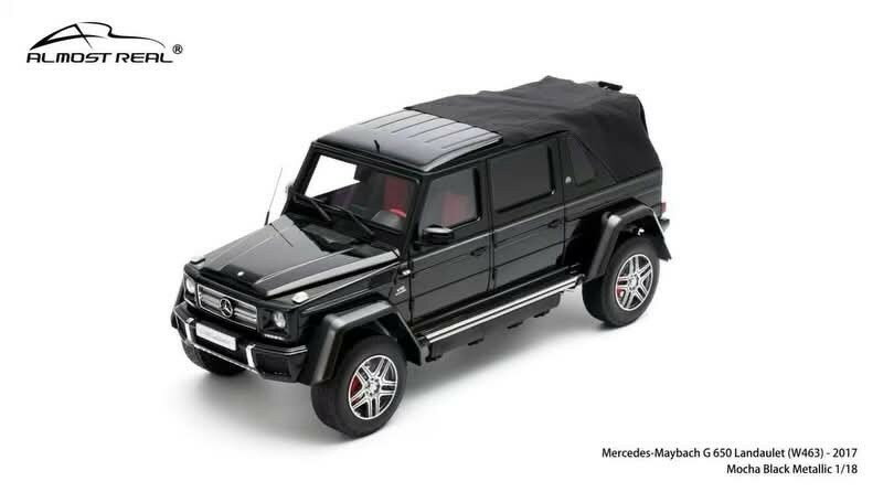 Mercedes Benz - Almost Real オルモストリアル 1/18 ミニカー ダイキャストモデル 2017年モデル メルセデスベンツ MERCEDES BENZ - G-CLASS G650 AMG (W463) LANDAULET MAYBACH SEMICONVERTIBLE 2017 ブラックメタリック