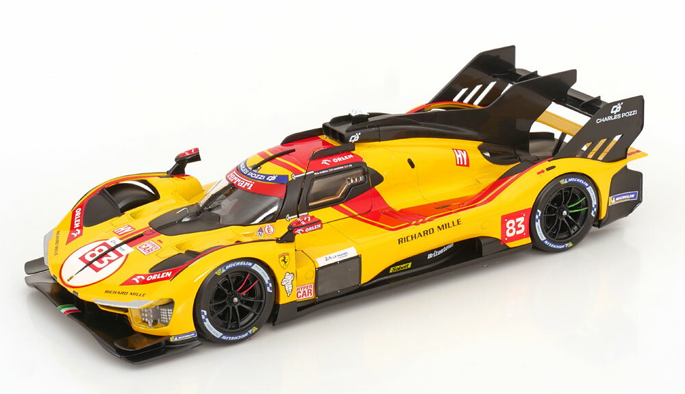 日本未発売モデル Burago 1/18 ミニカー ダイキャストモデル 2025年ルマン24時間 優勝モデルフェラーリ FERRARI - 499P 3.0L TURBO V6 TEAM AF CORSE No.83 WINNER 24h LE MANS 2025 ROBERT KUBICA - PHIL HANSON - YIFEI YE