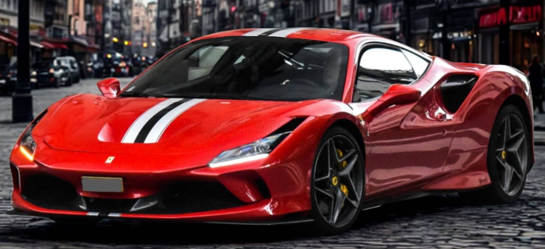 BBR 1/18 ミニカー レジン プロポーションモデル 2019年モデル フェラーリ F8 トリブート FERRARI - F8 TRIBUTO 2019 - ROSSO CORSA - ARGENTO NURBURGING フェラーリレッド/シルバーストライプ