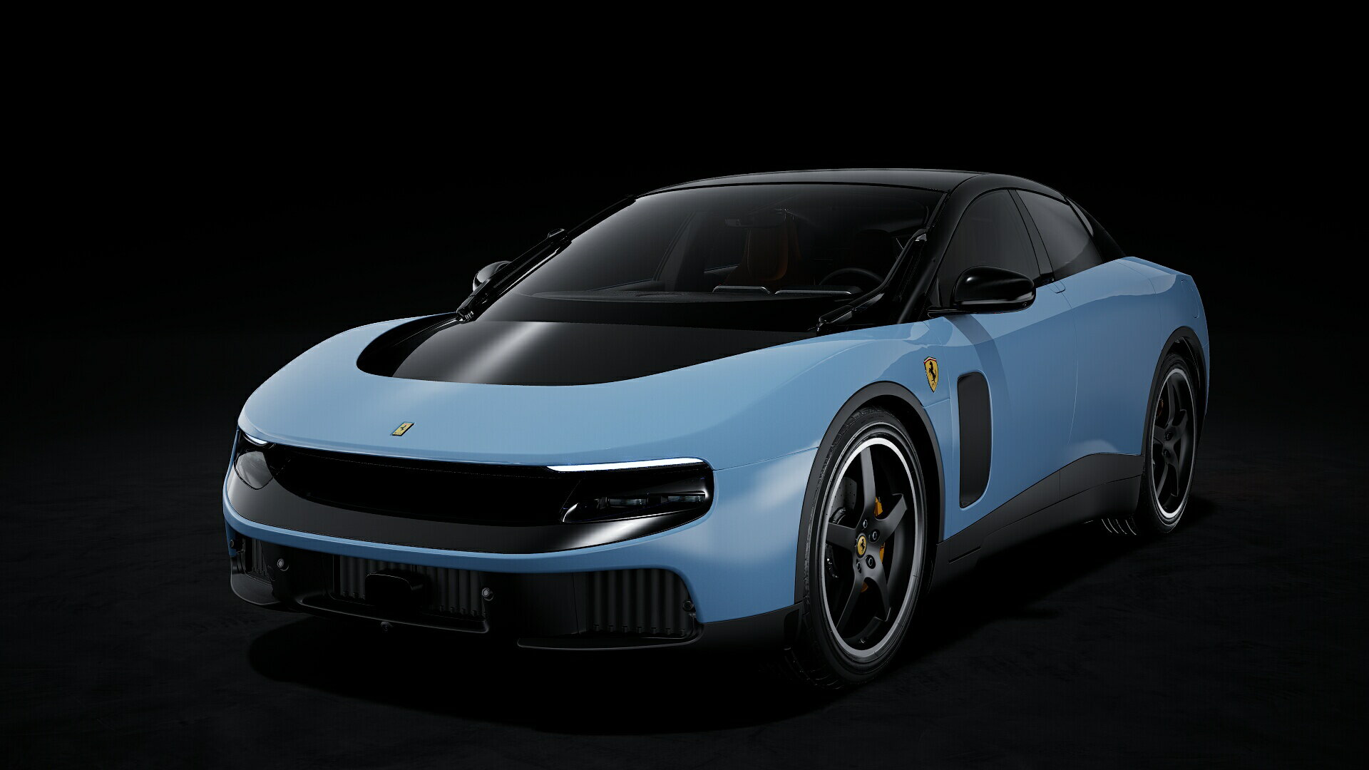 Rakuten - MR Collection 1/18 ミニカー レジン プロポーションモデル 2026年モデル フェラーリ ルーチェ FERRARI - LUCE 2026 - BLACK WHEELS - AZZURRO LA PLATA ライトブルー