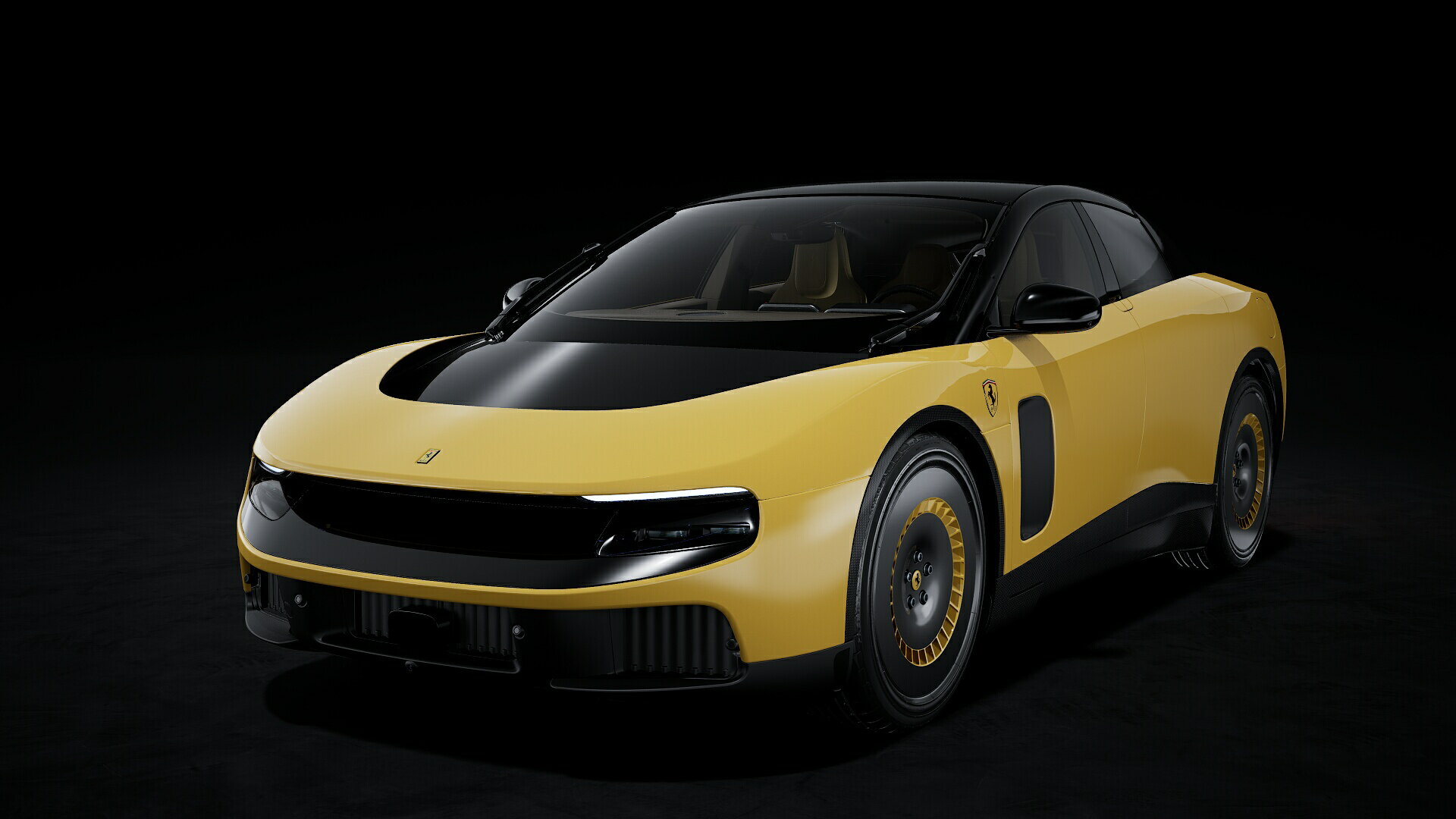 乐天商城 - MR Collection 1/18 ミニカー レジン プロポーションモデル 2026年モデル フェラーリ ルーチェ FERRARI - LUCE 2026 TURBINA GIALLO SCUDETTO WHEELS - GIALLO LUCE イエロー