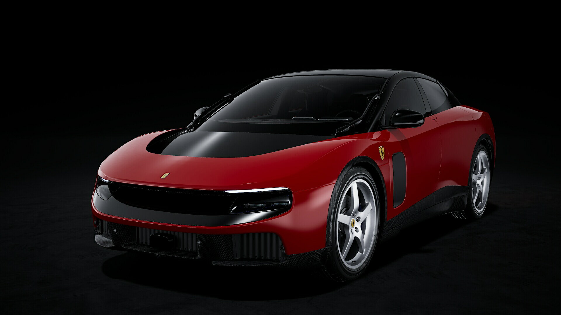 Scaglietti - MR Collection 1/18 ミニカー レジン プロポーションモデル 2026年モデル フェラーリ ルーチェ FERRARI - LUCE 2026 SILVER WHEELS - ROSSO FIAMMANTE レッドメタリック