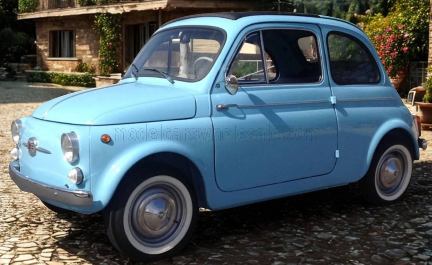 FIAT - BBR 1/18 ミニカー レジン プロポーションモデル 1965年 フィアット FIAT - 500 D 1965 - CELESTE ライトブルー