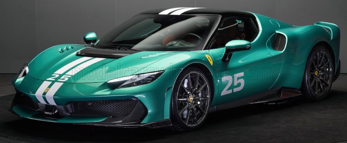 Other - Looksmart 1/12 ミニカー レジン プロポーションモデル 2025年モデル フェラーリ FERRARI - 296 SPECIALE No.25 2025 WHITE LIVERY VERDE NURBURGRING グリーンメタリック / ホワイトストライプ