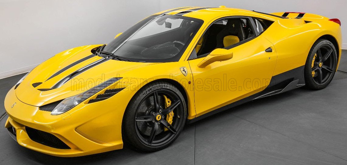 FERRARI - Looksmart 1/12 ミニカー レジン プロポーションモデル 2013年モデル フェラーリ FERRARI - 458 SPECIALE 2013 RACING LIVERY GIALLO MODENA イエロー