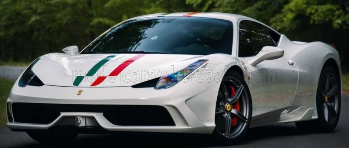 Scaglietti - Looksmart 1/12 ミニカー レジン プロポーションモデル 2013年モデル フェラーリ FERRARI - 458 SPECIALE 2013 ITALIAN FLAG LIVERY BIANCO FUJI ホワイト / イタリア国旗ストライプ