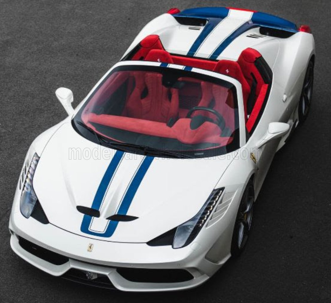 Rakuten - Looksmart 1/12 ミニカー レジン プロポーションモデル 2013年モデル フェラーリ FERRARI - 458 SPECIALE A SPIDER 2013 NART LIVERY BIANCO FUJI ホワイト / ブルーストライプ