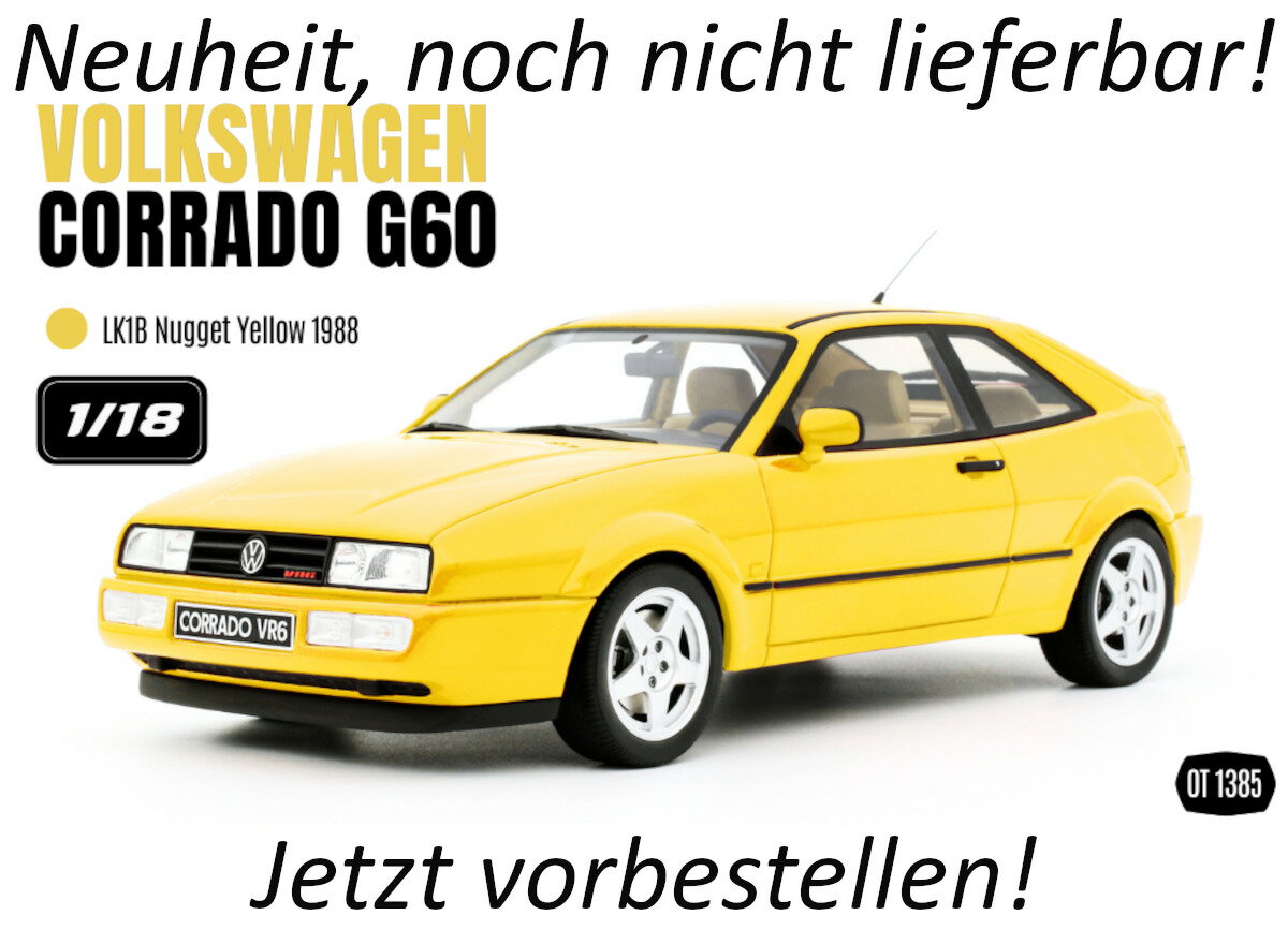 Volkswagen - OttO Mobile otm1342 オットモビル 1/18 ミニカー レジン・プロポーションモデル 1988年モデル フォルクスワーゲン VOLKSWAGEN - CORRADO G60 1988 イエロー