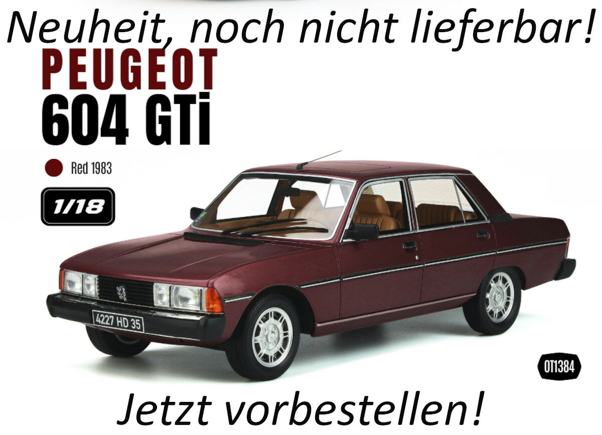 PEUGEOT - Otto Mobile otm1384 オットモビル 1/18 ミニカー レジン プロポーションモデル 1983年モデル プジョー PEUGEOT - 604 GTi 1983 レッド