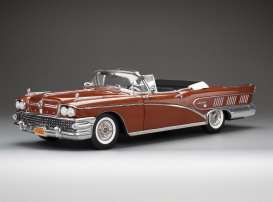 Rakuten - Sun Star サンスター 1/18 ミニカー ダイキャストモデル 1958年モデル ビュイック 1958 Buick Limited Riviera Open Convertible, garnet red レッド