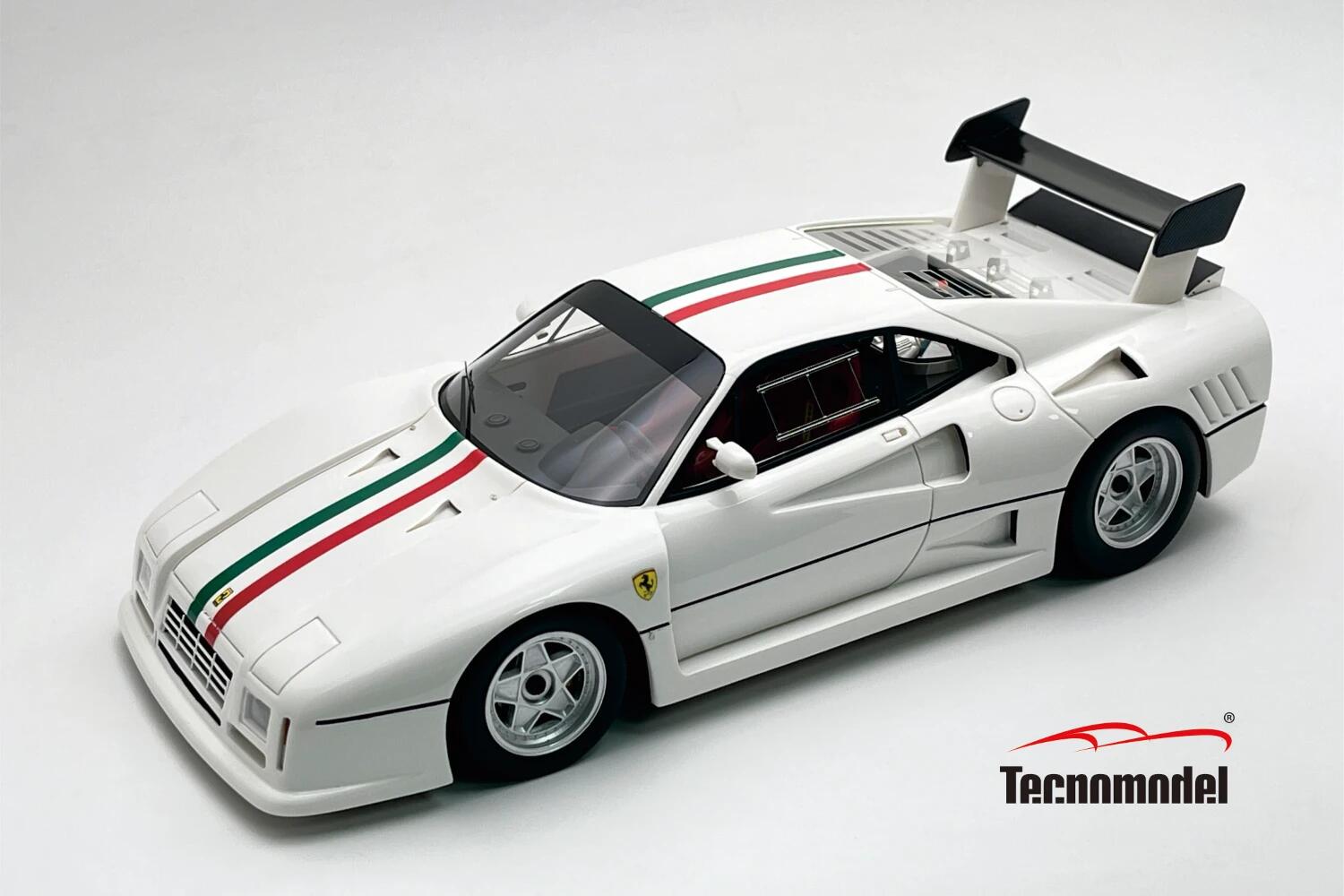 Rakuten - Tecnomodel テクノモデル 1/18 ミニカー レジン プロポーションモデル 1985年モデル フェラーリ FERRARI - 288 GTO EVOLUZIONE 1985 - ITALIAN FLAG STRIPE ホワイト