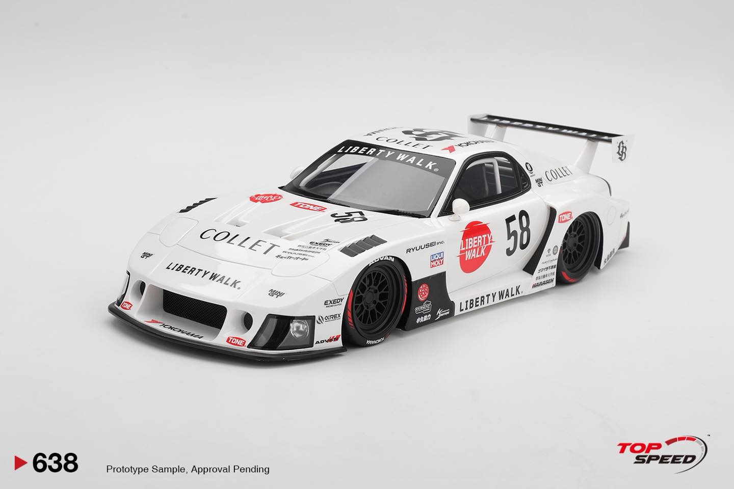 Other - Top Speed 1/18 ミニカー レジン プロポーションモデル 2024年 マツダ MAZDA - RX-7 (FD3S) No.58 LB SUPER SILHOUETTE COLLET ATHLETE 2024 ホワイト