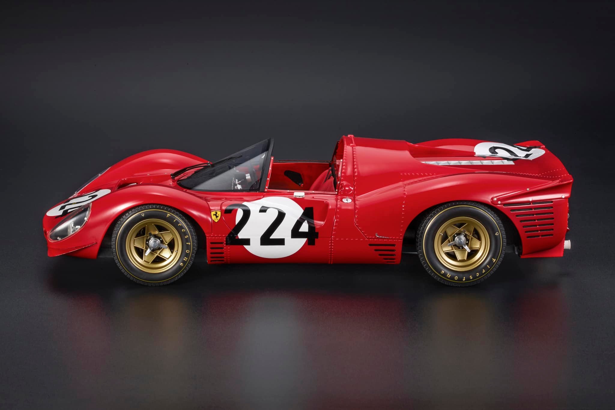 Topmarques トップマルケス 1/18 ミニカー レジン プロポーションモデル 1967年タルガフローリオ フェラーリ FERRARI - 330P4 4.0L V12 SPIDER TEAM SPA FERRARI SEFAC No.224 TARGA FLORIO 1967 NINO VACCARELLA - LUDOVICO SCARFIOTTI 2
