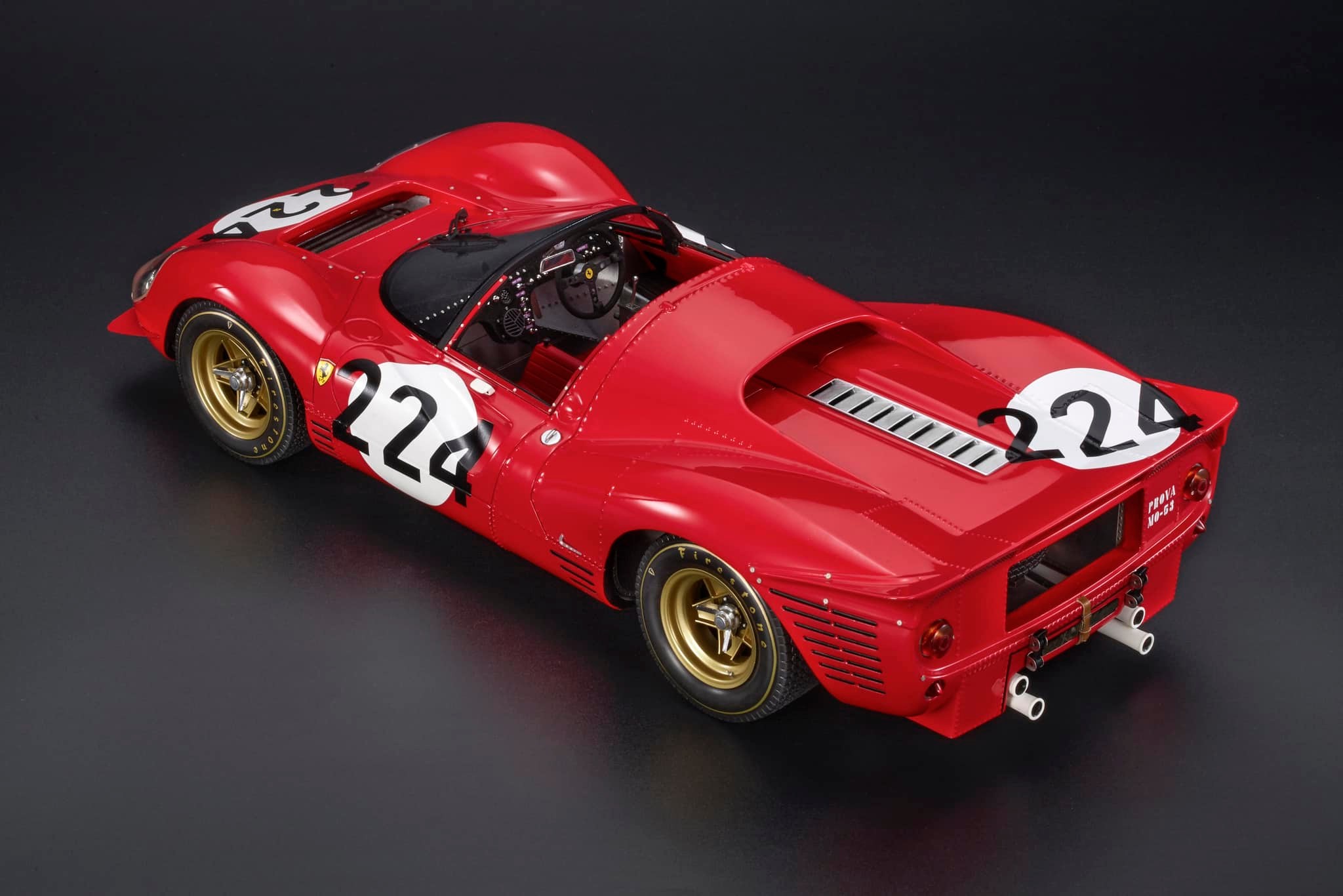 Topmarques トップマルケス 1/18 ミニカー レジン プロポーションモデル 1967年タルガフローリオ フェラーリ FERRARI - 330P4 4.0L V12 SPIDER TEAM SPA FERRARI SEFAC No.224 TARGA FLORIO 1967 NINO VACCARELLA - LUDOVICO SCARFIOTTI 3
