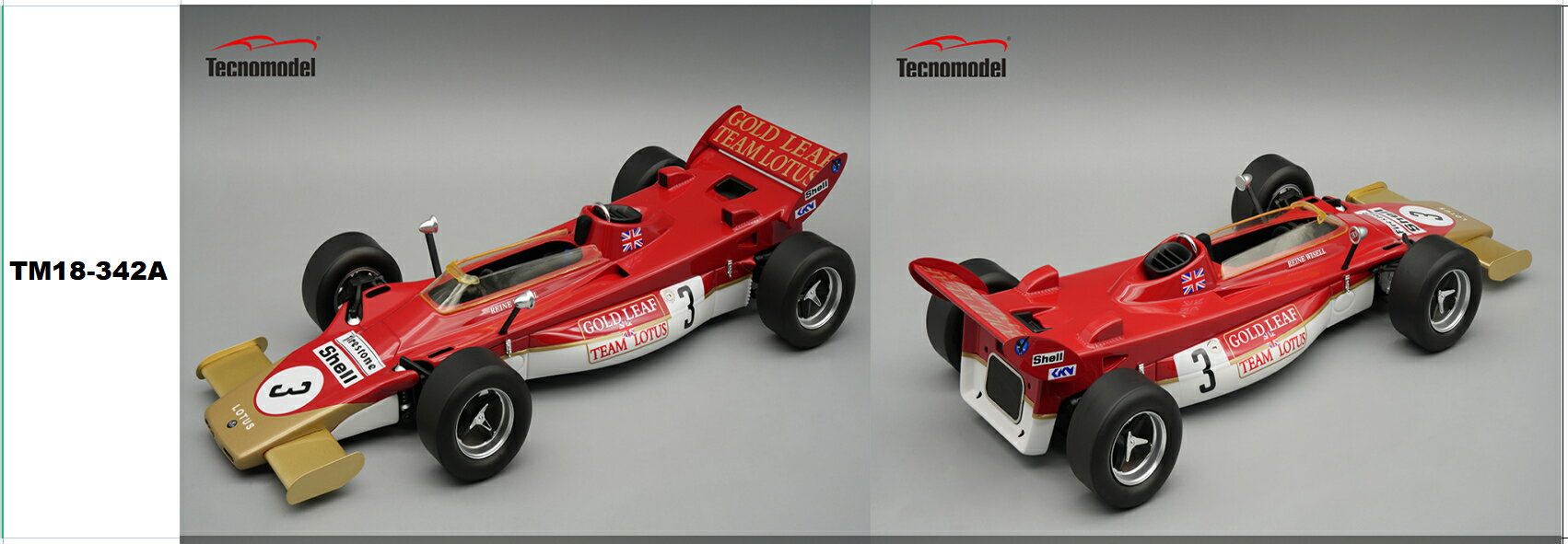 乐天商城 - Tecnomodel テクノモデル 1/18 ミニカー レジン プロポーションモデル 1971年英国GP ロータス LOTUS F1 56B No.3 BRITISH GP 1971 REINE WISELL