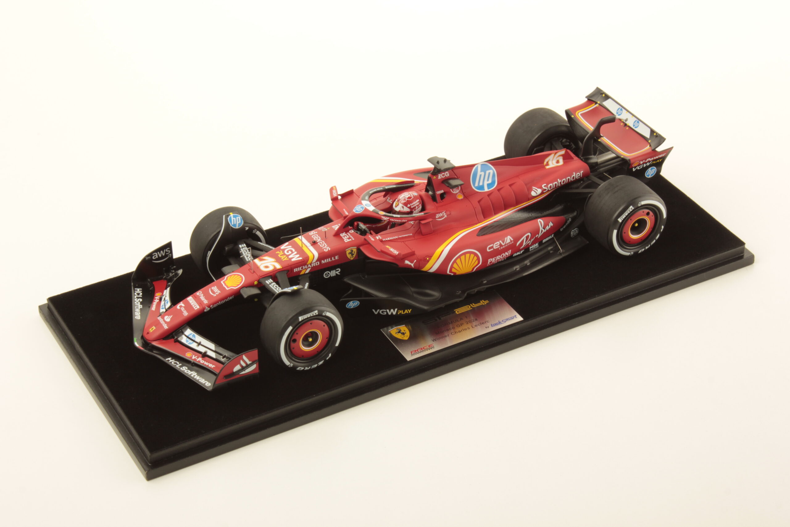 Other - Looksmart 1/18 ミニカー レジン・プロポーションモデル 2024年5月モナコGP 第3位 フェラー リ Ferrari SF-24 Monaco GP 2024 - C.Sainz No.55 カルロス・サインツ