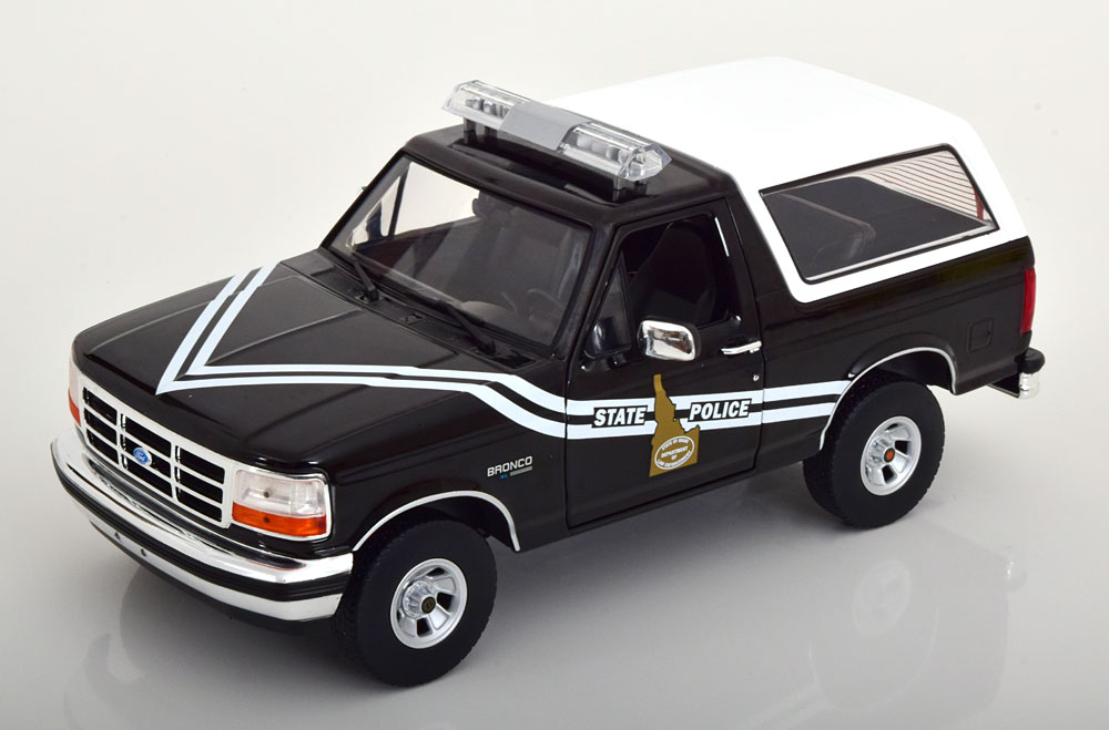 Greenlight グリーンライト 1/18 ミニカー ダイキャストモデル 1996年モデル アイダホ州警察 フォード ブロンコ FORD USA - BRONCO IDAHO STATE POLICE 1996