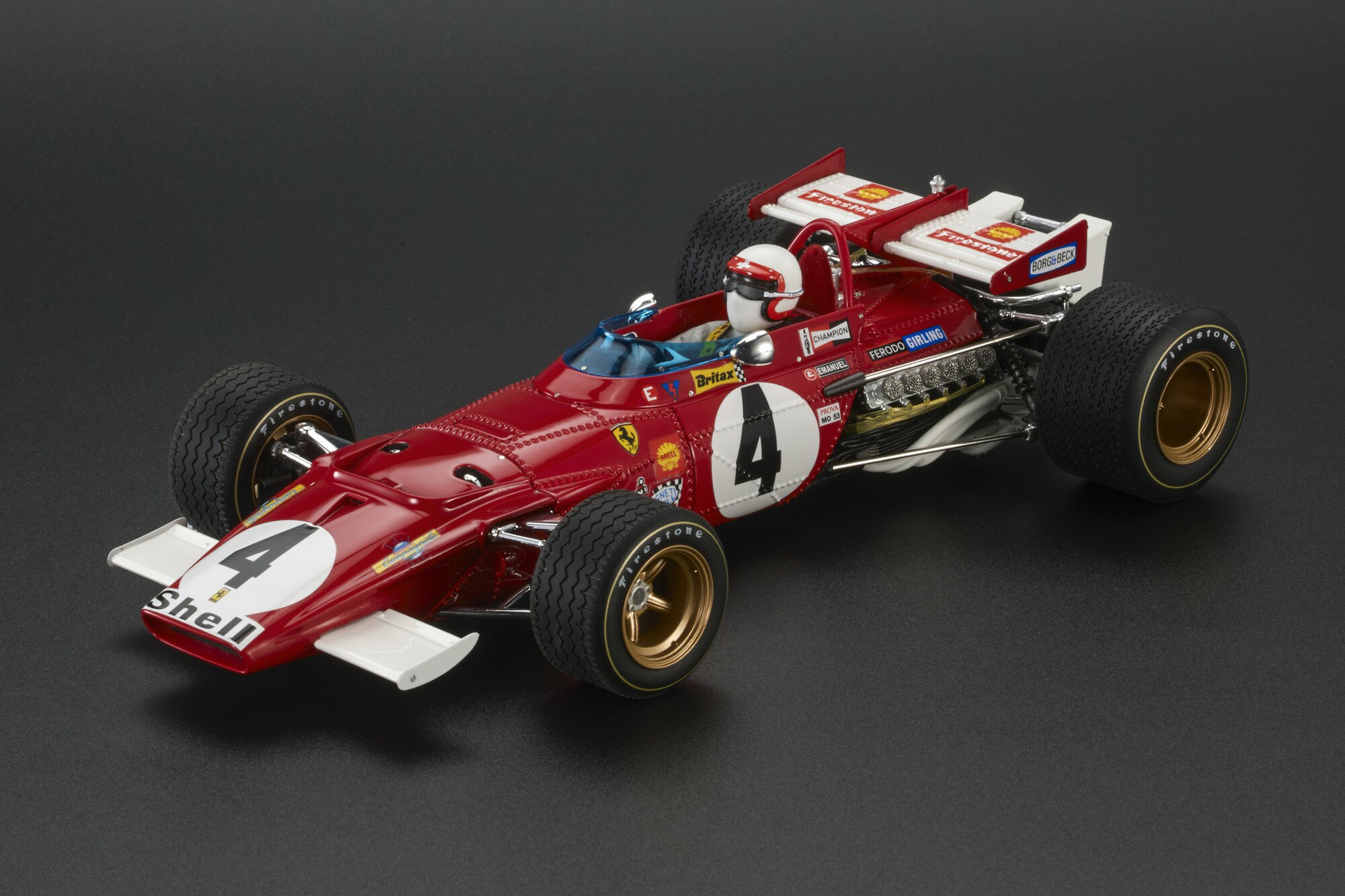 GP Replicas 1/18 ミニカー レジン プロポーションモデル 1970年イタリアGP 優勝モデル フェラーリ FERRARI - F1 312B 3.0 F12 SCUDERIA FERRARI SPA SEFAC No.4 WINNER ITALY GP MONZA 1970 CLAY REGAZZONI ドライバーフィギャー付き