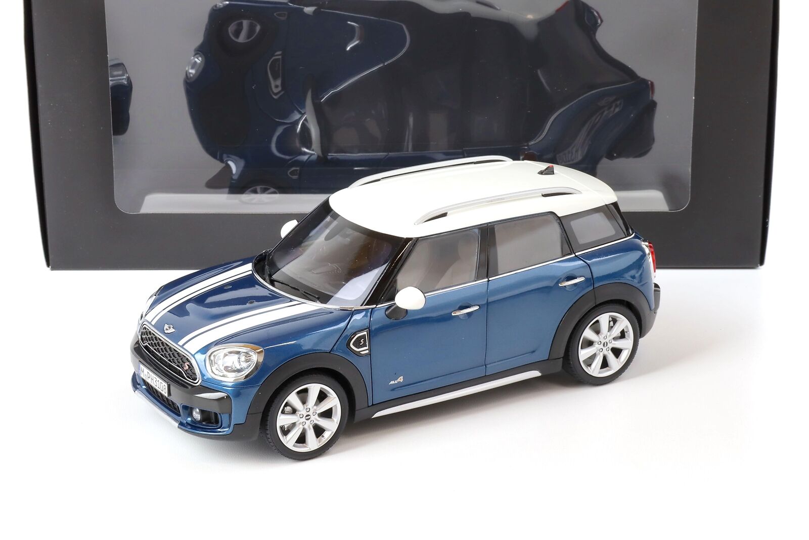 MINI ディーラーアクセサリーモデル Kyosho 京商 1/18 ミニカー ダイキャストモデル 2018年モデル ミニ Mini Cooper S Countryman F60 Island Blue/White ブルー/ホワイト（日本名 クロスオーバー）