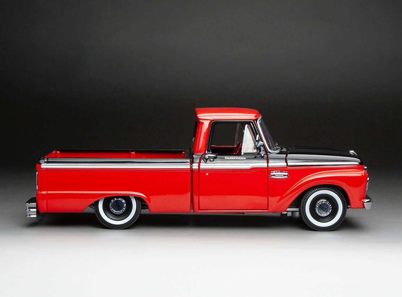 Sun Star サンスター 1/18 ミニカー ダイキャストモデル 1965年モデル フォード Ford F-100 Pick Up Rangoon Red / Black レッド 3