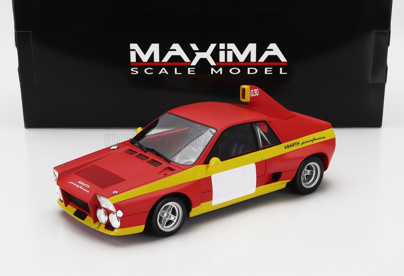日本未発売モデル Maxima 1/18 ミニカー レジン プロポーションモデル 1974年モデル アバルト ABARTH SE030 PININFARINA - PRESS 1974 マットレッド・イエロー