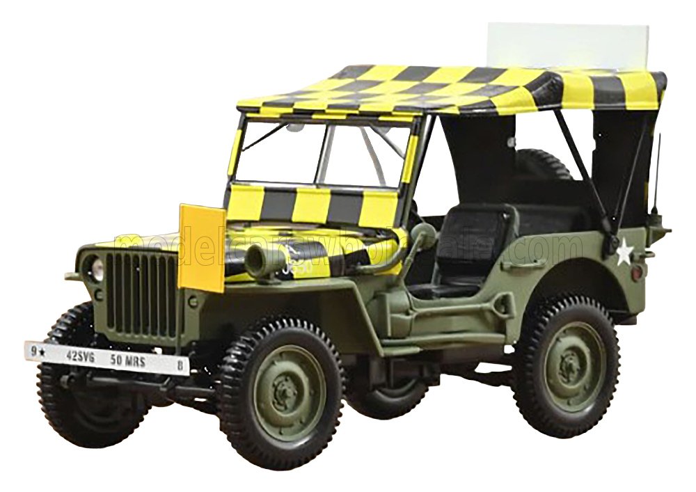 Norev ノレヴ 1/18 ミニカー ダイキャストモデル 1944年モデル ジープ JEEP - WILLYS CABRIOLET OPEN ARMY FOLLOW ME AIRPORT 1944 - MILITARY GREEN グリーン