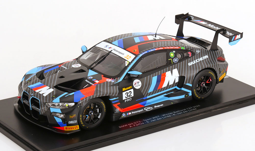 Spark 1/18 ミニカー レジン プロポーションモデル 2025年バサースト12時間 優勝モデル BMW - 4-SERIES M4 GT3 No.32 Team WRT Winner Bathurst 12H 2025 A.Farfus/ S.van der Linde/ K.van der Linde