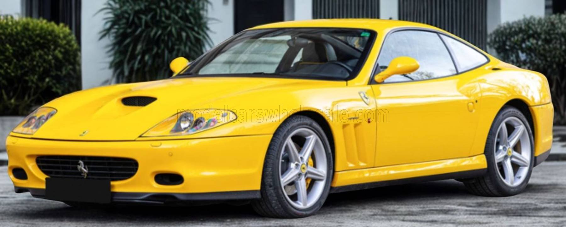 BBR 1/18 ミニカー レジン プロポーションモデル 2002年モデル フェラーリ FERRARI - 575M MARANELLO 2002 BLACK INTERIOR - 2002 GIALLO MODENA イエロー・ブラックインテリア