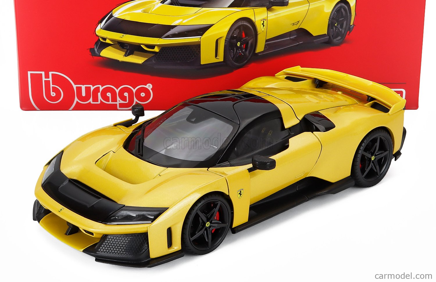 日本未発売モデル Burago Signature Series 1/18 ミニカー ダイキャストモデル 2024年モデル フェラー リ FERRARI F80 2024 SILVER BLACK WHEELS - GIALLO TRISTRATO イエローメタリック