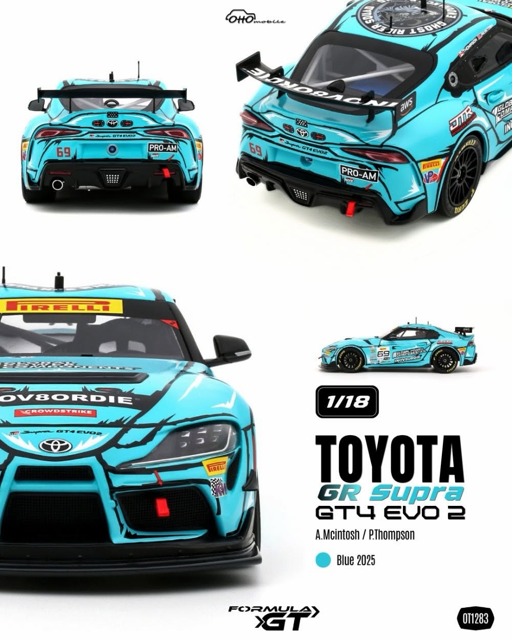 Rakuten - Otto Mobile otm1283 オットモビル 1/18 ミニカー レジン プロポーションモデル 2025年 トヨタ TOYOTA - GR SUPRA GT4 EVO 2 TEAM GLOBAL POWER COMPONENTS No.69 RACING 2025 ANTHONY MCINTOSH - PARKER THOMPSON