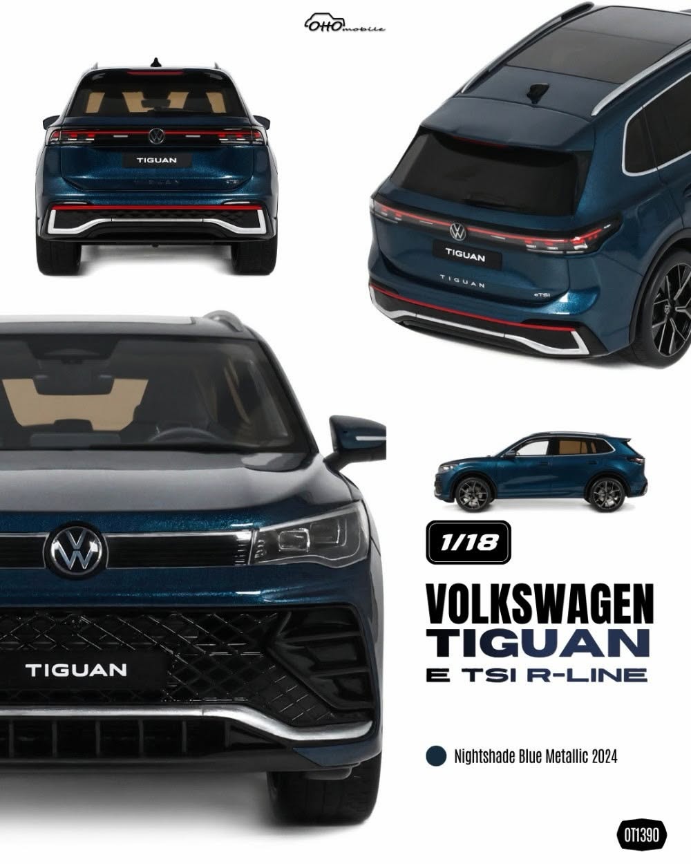 OttO Mobile otm1390 オットモビル 1/18 ミニカー レジン・プロポーションモデル 2024年モデル フォルクスワーゲン VOLKSWAGEN - TIGUAN E TSi R-LINE 2024 ブルーメタリック