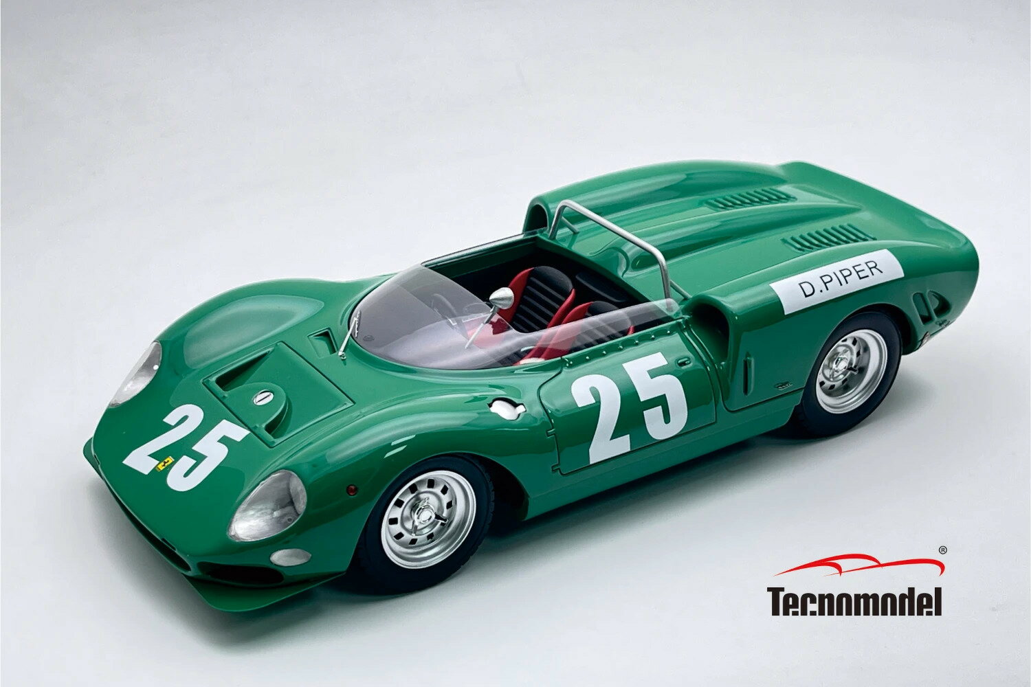 Rakuten - Tecnomodel テクノモデル 1/18 ミニカー レジン プロポーションモデル 1965年ブランズハッチ 第7位 フェラーリ FERRARI - 365 P2 4.4L V12 SPIDER No.25 7th GUARDS TROPHY BRANDS HATCH 1965 DAVID PIPER