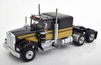 Road Kings 1/18 ミニカー ダイキャストモデル 1989年モデル ケンワース KENWORTH - W900 TRACTOR TRUCK 3-ASSI 1989 ブラック