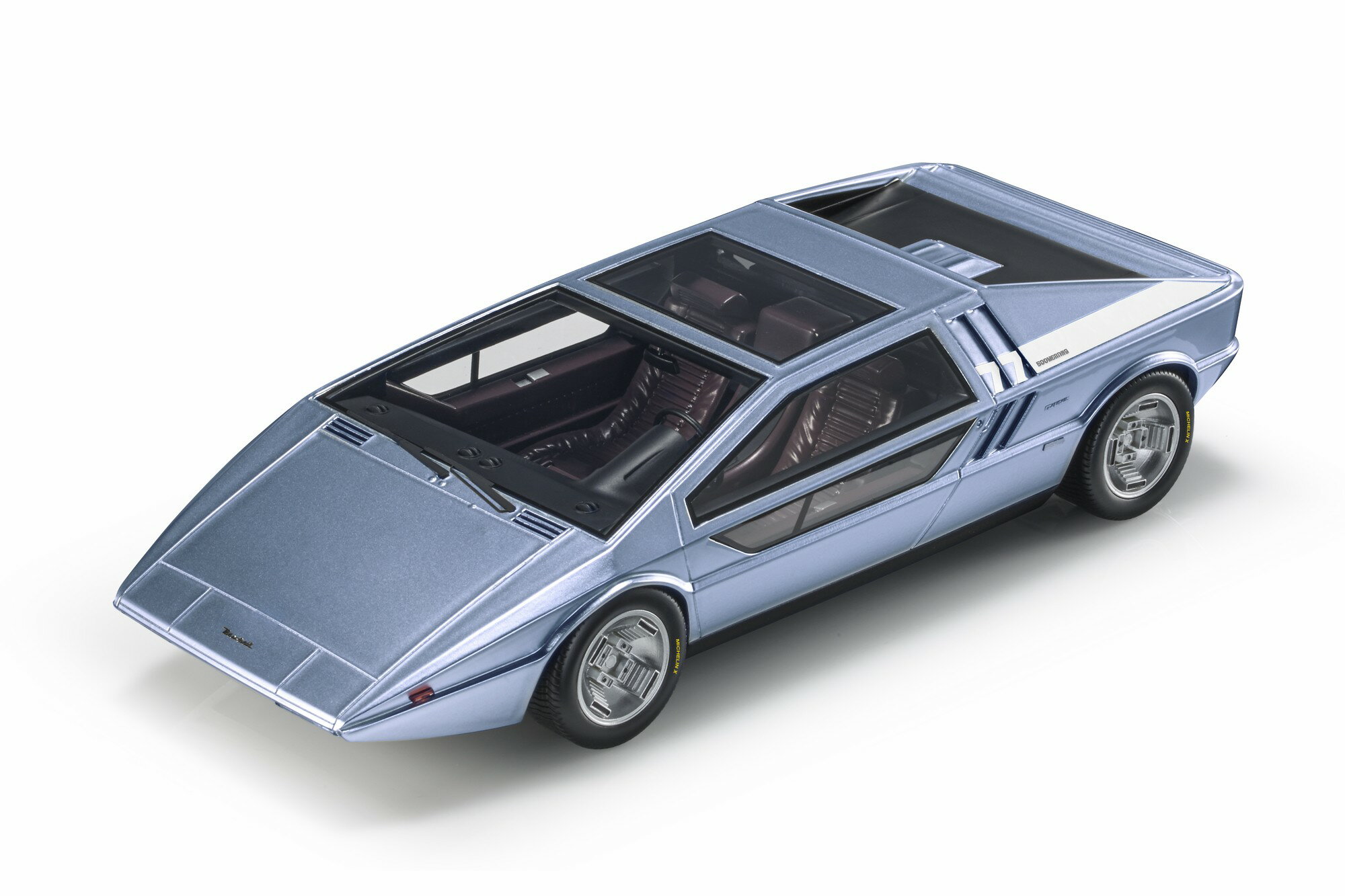 Top Marques トップマルクス 1/18 ミニカー レジン プロポーションモデル 1972年モデル マセラティ MASERATI - BOOMERANG 1972 ブルー