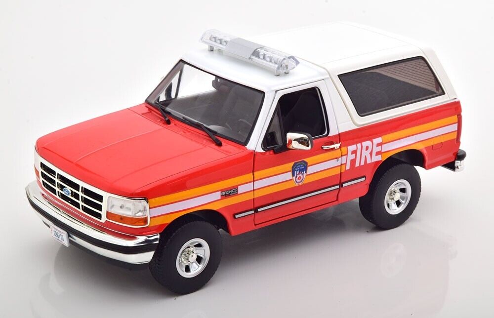 Rakuten - Greenlight グリーンライト 1/18 ミニカー ダイキャストモデル 1996年モデル フォード 1996 Ford Bronco - FDNY Fire Department of New York ニューヨーク消防本部