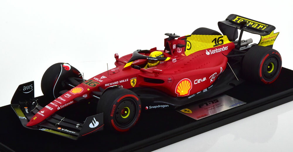 Looksmart 1/18 ミニカー レジン プロポーションモデル 2022年モンツァ イタリアGP 第2位 フェラーリ FERRARI - F1-75 SCUDERIA FERRARI No.16 2nd MONZA GP ITALY (POLE POSITION) 2022 CHARLES LECLERC C.ルクレール No.16 アクリルケース付き