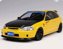 MotorHelix モーターヘリックス 1/18 ミニカー ダイキャストモデル 2000年モデル ホンダ シビック Honda Civic Type-R EK9 Spoon サンライトイエロー 1/18 エンジン・エンジンクレーン付属