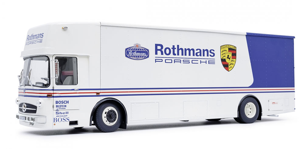 Schuco シュコー 1/18 ミニカー ダイキャストモデル 1984年モデル メルセデスベンツ O317 TRUCK CAR TRANSPORTER PORSCHE ROTHMANS