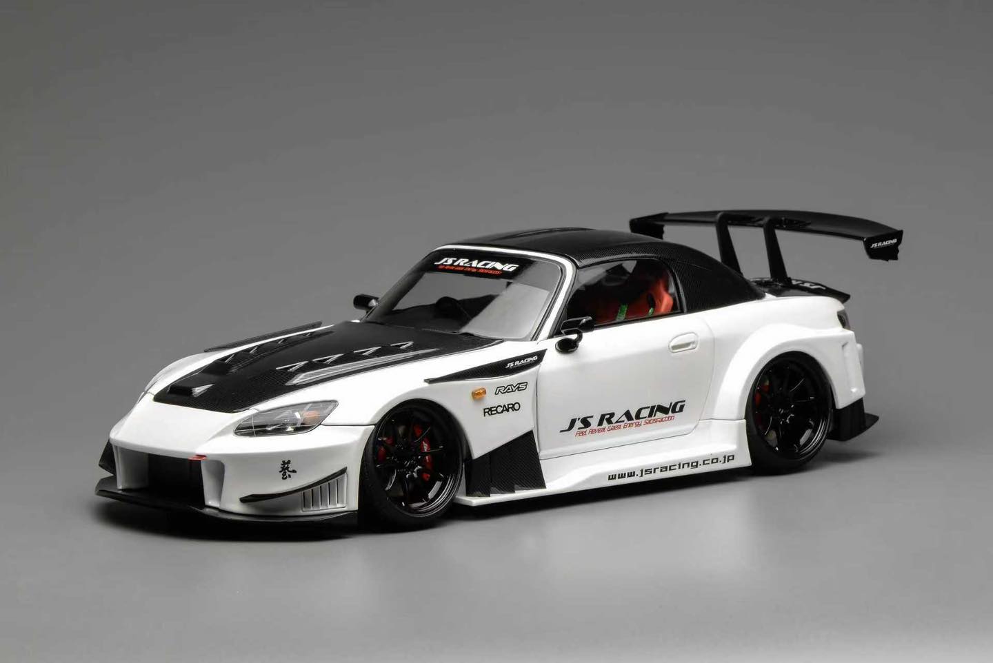 Rakuten - MotorHelix モーターヘリックス 1/18 ミニカー ダイキャストモデル 2001年モデル ホンダ HONDA - S2000 SPIDER HARD-TOP CLOSED J's RACING 2001 ホワイトカーボン