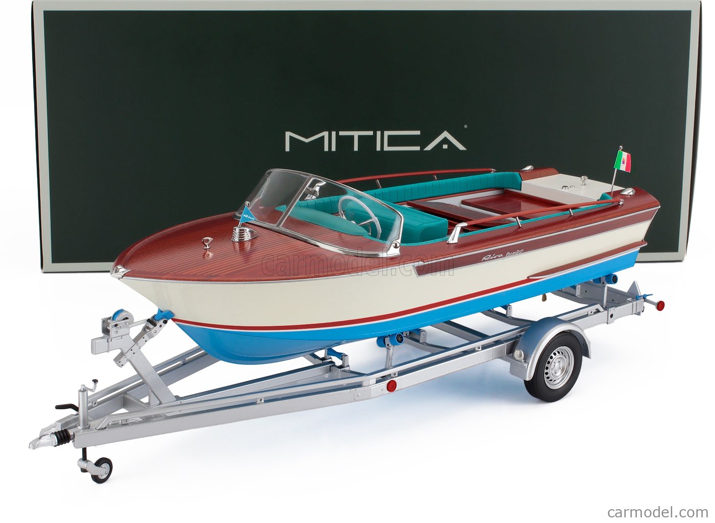 Mitica 1/18 ダイキャストモデル 1966年モデル リーヴァ RIVA - RIVA JUNIOR 1966 - MOTOSCAFO - MOTORBOAT - IVORY SEA BLUE アイボリー・ブルー (25cm)