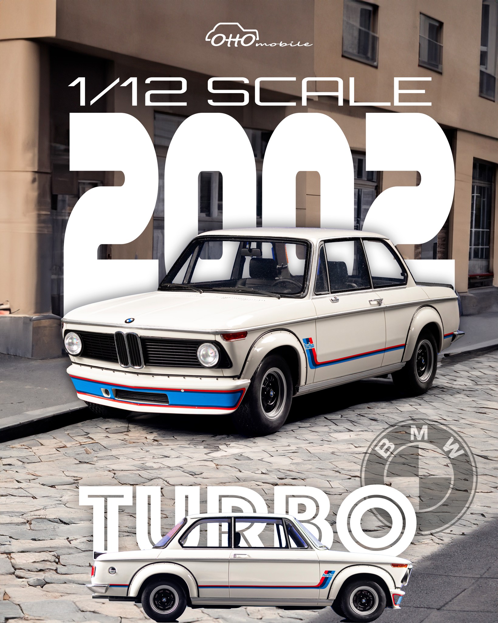 Otto Mobile オットモビル 1/12 ミニカー レジン プロポーションモデル 1974年モデル BMW 2002 TURBO 1974 CHAMONIX WHITE ホワイト