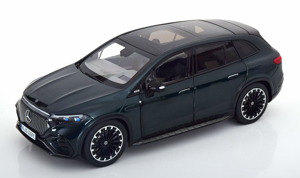 NZG 1/18 ミニカー ダイキャストモデル 2022年モデル メルセデスベンツ MERCEDES BENZ - EQS SUV (X296) VON MERCEDES-EQ AMG LINE 2022 ダークグリーンメタリック