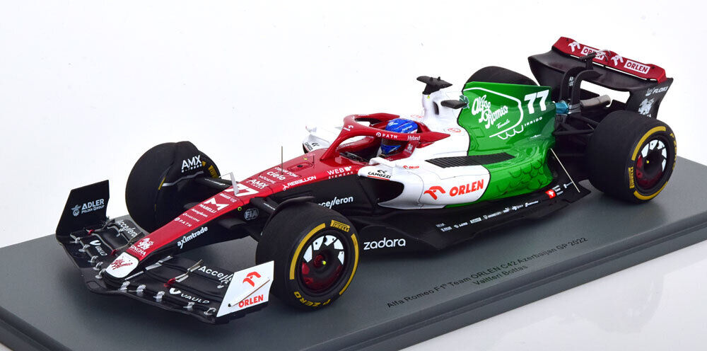 Other - Spark 1/18 ミニカー レジン プロポーションモデル 2022年アゼルバイジャンGP アルファロメオ 特別トリコロールカラー ALFA ROMEO - F1 C42 TEAM ORLEN RACING No.77 AZERBAIJAN GP 2022 VALTTERI BOTTAS
