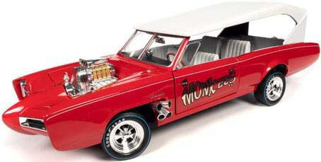 Autoworld オートワールド 1/18 ミニカー ダイキャストモデル モンキーモービル Monkeemobile Red with White Top and Interior "The Monkees" with Four Monkees Figure Cutouts モンキーズメンバー4人のカットアウト付き