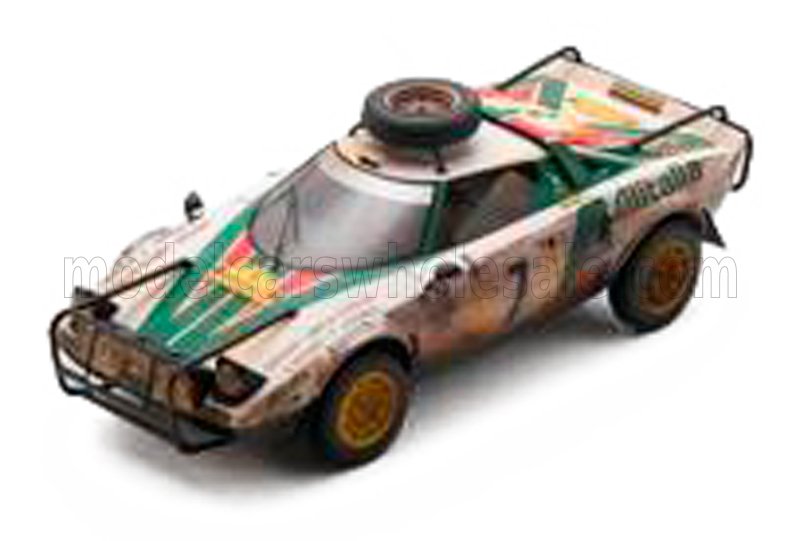 Launcher - Spark 1/18 ミニカー レジン プロポーションモデル 1977年サファリラリー 第3位 ランチア LANCIA - STRATOS HF ALITALIA (night version) No.7 3rd RALLY SAFARI 1977 SANDRO MUNARI - PIERO SODANO 汚れ仕様