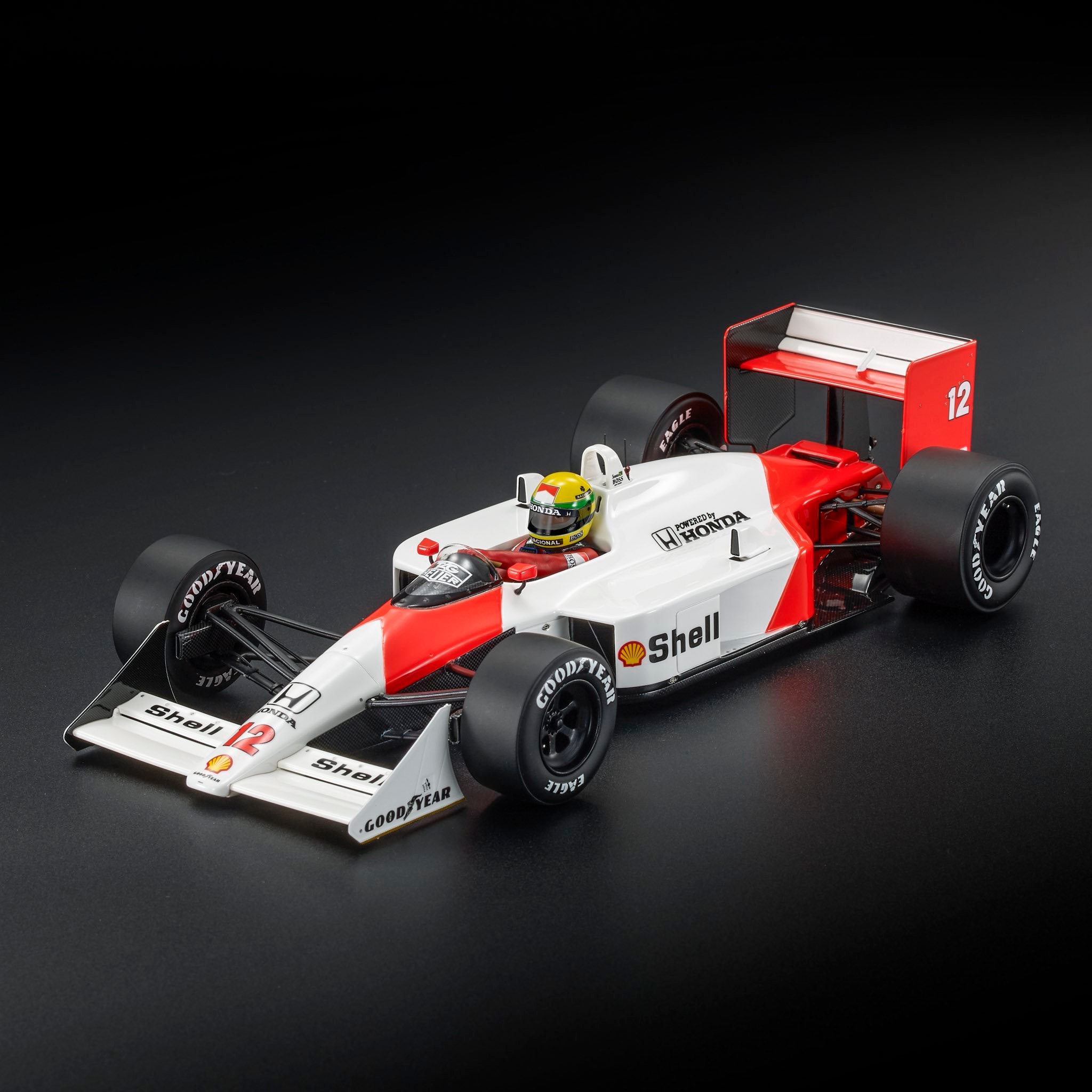 MacLaren - GP Replicas 1/18 1988年モナコGP マクラーレン McLAREN - F1 MP4/4 HONDA No.12 WORLD CHAMPION POLE POSITION MONACO GP (with pilot figure/arms crossed while driving 腕組みポーズ) ) 1988 AYRTON SENNA アイルトン・セナ ドライバーフィギュア付き