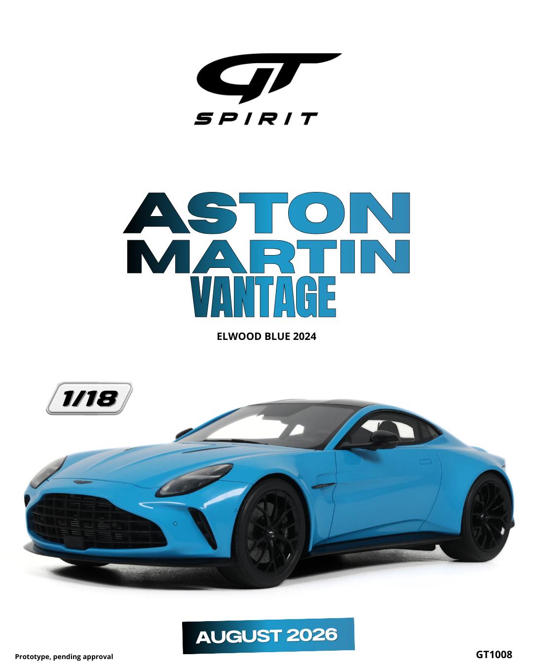 Aston Martin - GT Spirit gts1008 1/18 ミニカー レジン・プロポーションモデル 2024年モデル アストンマーチン ASTON MARTIN - VANTAGE 2024 ブルー