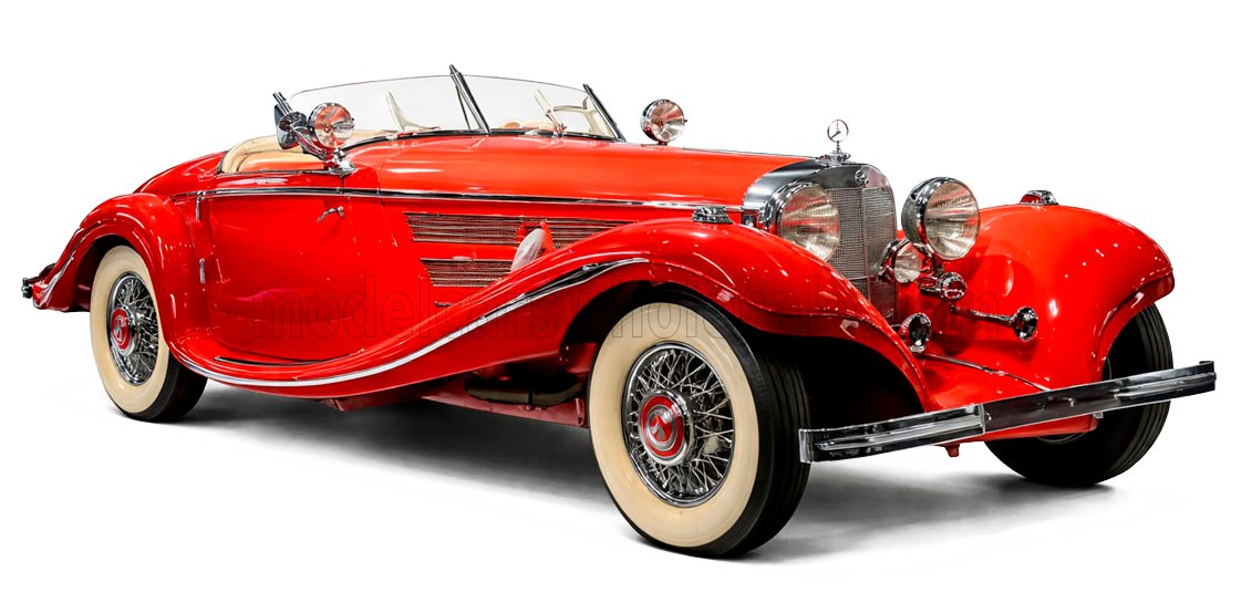 Mercedes Benz - CMC 1/18 スケール ダイキャストモデル 1935年モデル メルセデスベンツ MERCEDES BENZ - 500K SPEZIAL ROADSTER CABRIOLET OPEN 1935 レッド