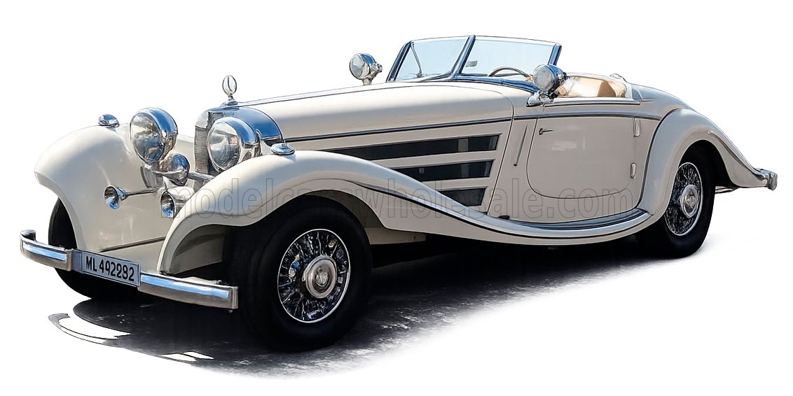 Mercedes Benz - CMC 1/18 スケール ダイキャストモデル 1935年モデル メルセデスベンツ MERCEDES BENZ - 500K SPEZIAL ROADSTER CABRIOLET OPEN 1935 ホワイト